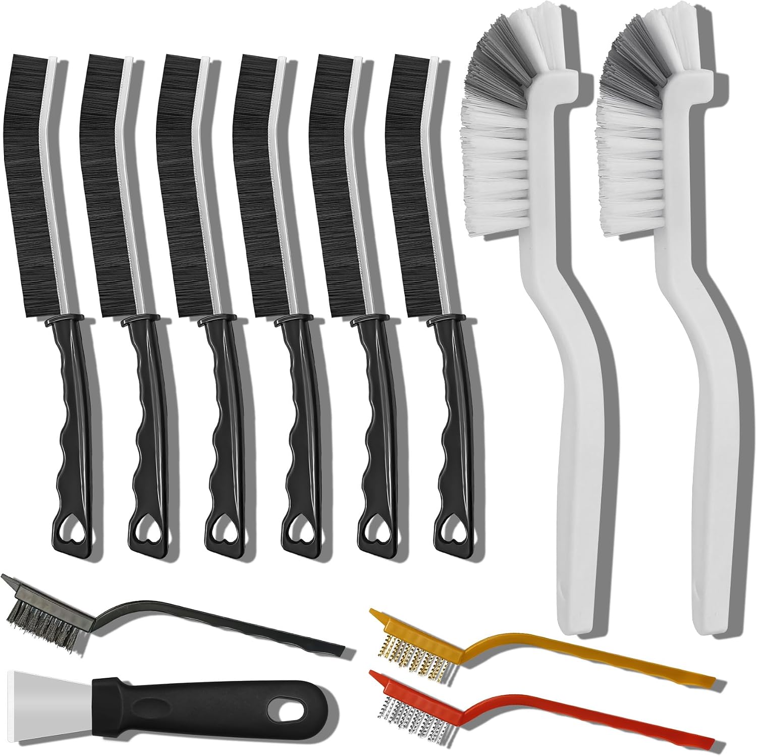 4TH Crevice Cleaning Brush Set–Household Deep Cleaning Supplies, Perfect for Small Spaces, Grout, and Tough Tasks -12 Pack