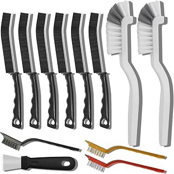 4TH Crevice Cleaning Brush SetHousehold Deep Cleaning Supplies, Perfect for Small Spaces, Grout, and Tough Tasks -12 Pack