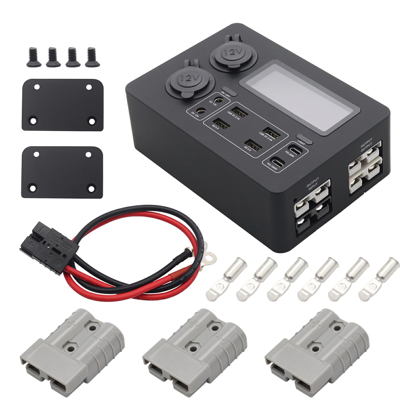 Marine Battery Box 12V Mini Power Box With 100W LCD Display USB C QC3.0 ...