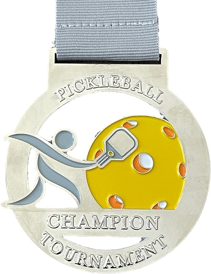 Pickleball Medal Silver 3' Pickleball Medal Award with
