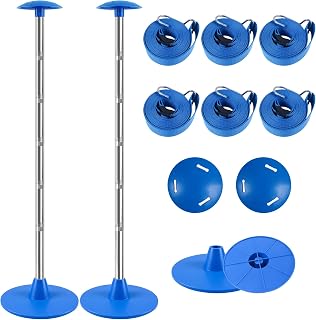 Boat Cover Support Poles 2 Pack,Height Adjustable Boat Cover Support System with 9" Round Base, Boat Cover Poles to Prevent Rain/Snow/Waste from Accumulating, Included Webbing Strap