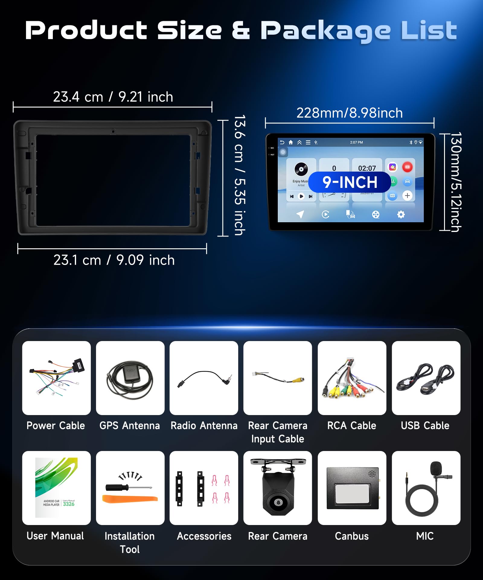 4G 64G VECHTEL 9" Radio para Coche con Bluetooth para VW Touareg 2003-2010 Carplay Android Auto,GPS,RDS/FM Radio con cámara de visión Trasera