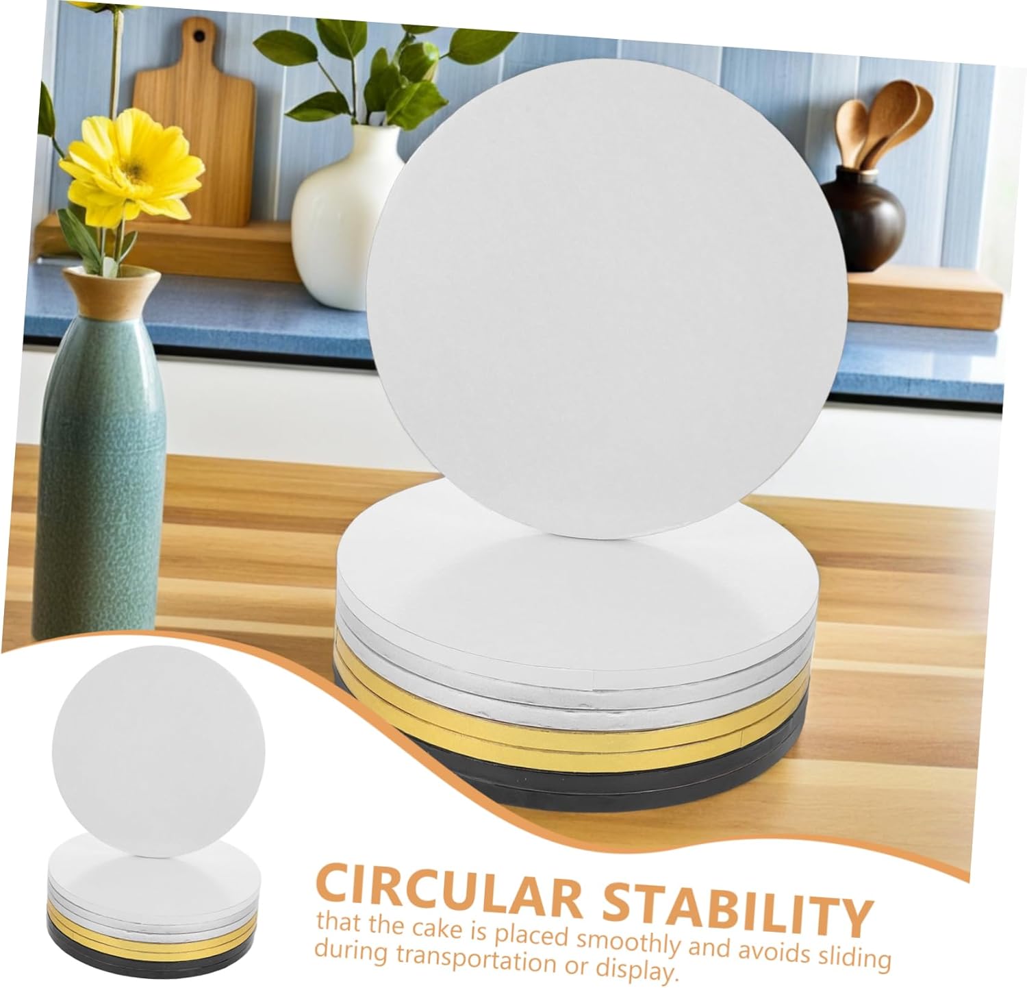 8pcs Cake Boards Greaseproof Cardboard Plates for Elegant Cake Display Oil Resistant Surface White for Birthdays Weddings