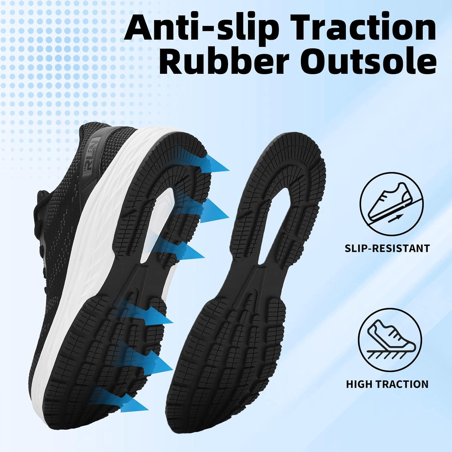 Slow Man Wide Toe Box Shoes for Men - Cushioned Road Running Shoe Non Slip Mens Walking Sneakers for Wide Feet Comfortable Athletic Gym Workout Sneaker - Image 5