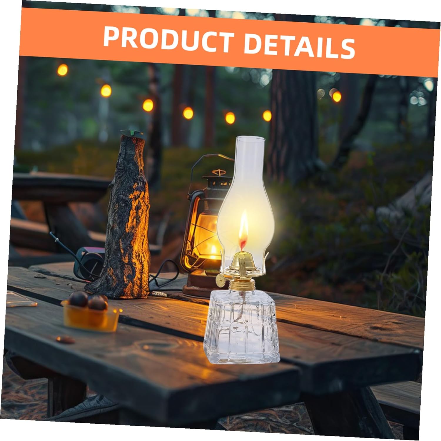 Garneck Vintage Kerosene Lantern Rustic Clear Glass Oil Lamp for Indoor Outdoor Use Portable Handcrafted Emergency Lighting with Soothing Soft Glow and Classic Hurricane Design
