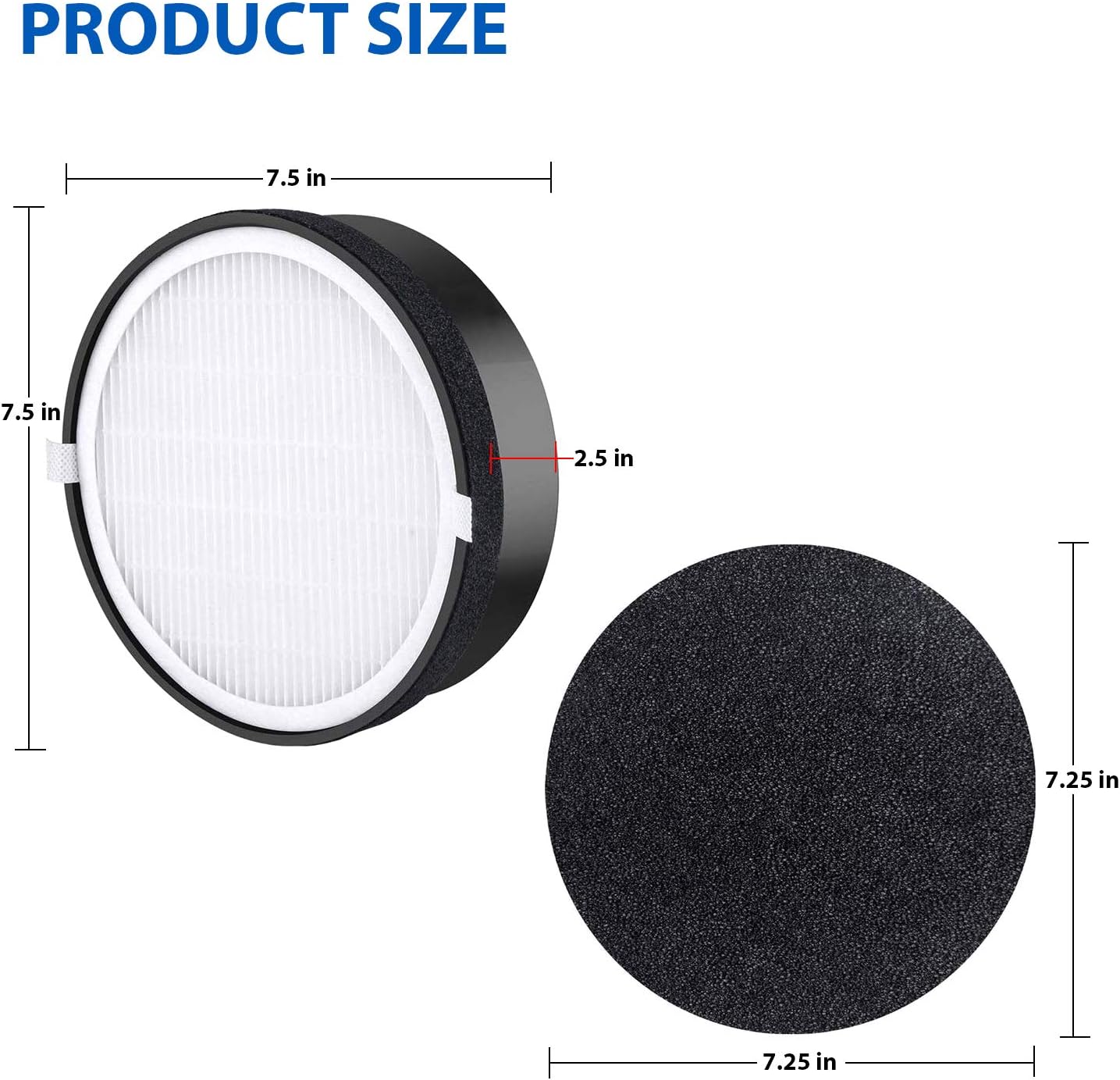 Fette Filter - Replacement HEPA Filters Compatible with Levoit Air Purifier LV-H132. Also Compatible with GENIANI Home Air Purifier, Part # G-2000-FL Compare to Part # LV-H132-RF (Pack of 3)