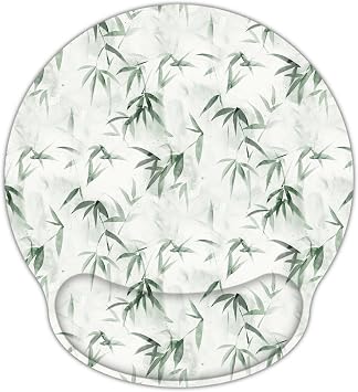RICHEN Ergonomic Mouse Pad with Wrist Support,Non-Slip Rubber Base for Computer Laptop & Mac,Lightweight Rest for Home,Office & Travel Bamboo Leaf