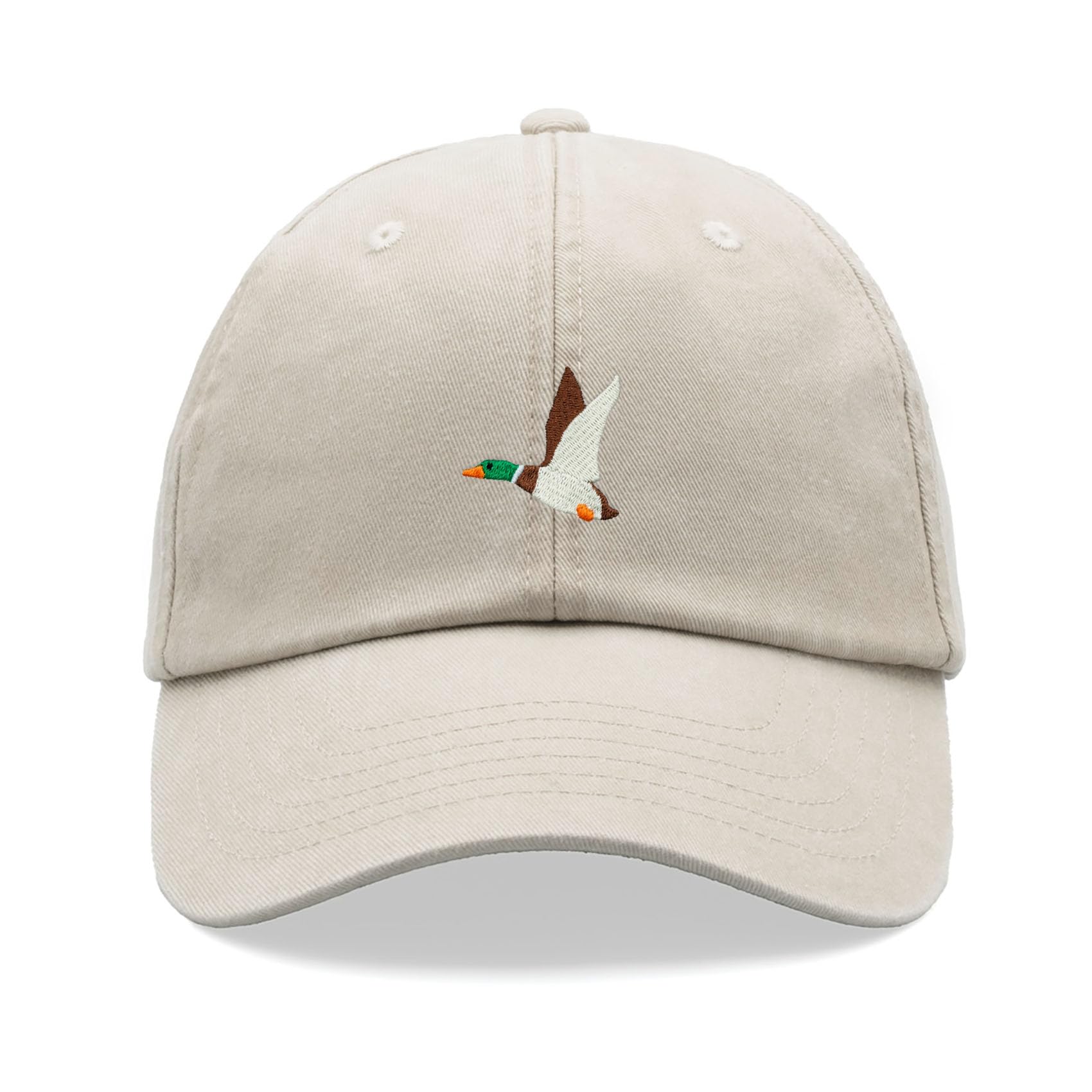 Flying Duck Baseball Cap Vintage Washed Unisex Dad Hat Adjustable Mallard Stone
