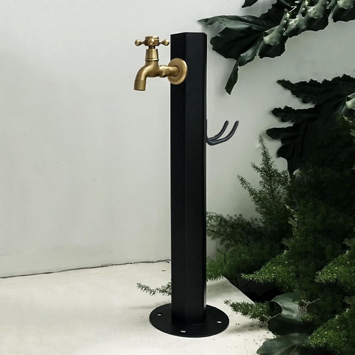 304 Stainless Steel Cylindrical Vertical Garden Water Column with Hose Stand ,Outdoor Anti-Freeze Faucet Column Watering Fountain Irrigation Post,Yard Water Dispenser Hydrant Floor Mount Water Tap