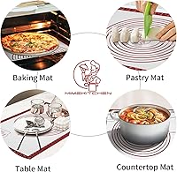 Vista 4 de Alfombrilla de silicona para hornear, tapete antiadherente para masa de pastelería para enrollar, tapete para hornear macarons, tapete de pizza