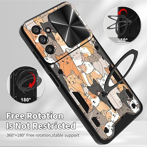 Vista 229 de Funda protectora híbrida para Samsung Galaxy A53 5G de 6.5 pulgadas y anillo giratorio de 360 grados, función atril, híbrida, de doble capa