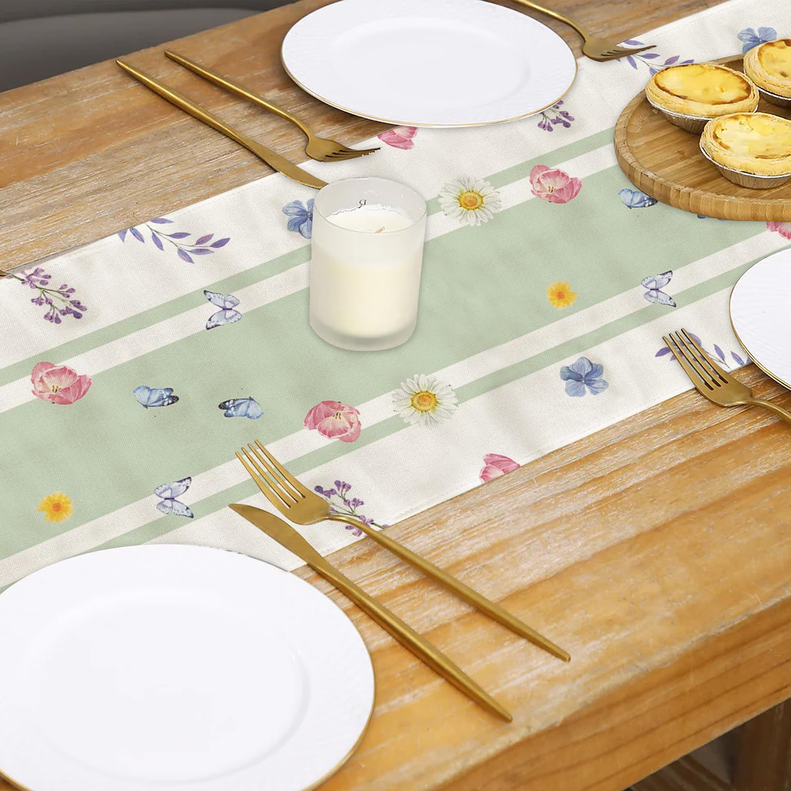 Runner Da Tavolo Fiorato - 33x183 Cm, Decorazione Primaverile Per Cucina - Foto 9