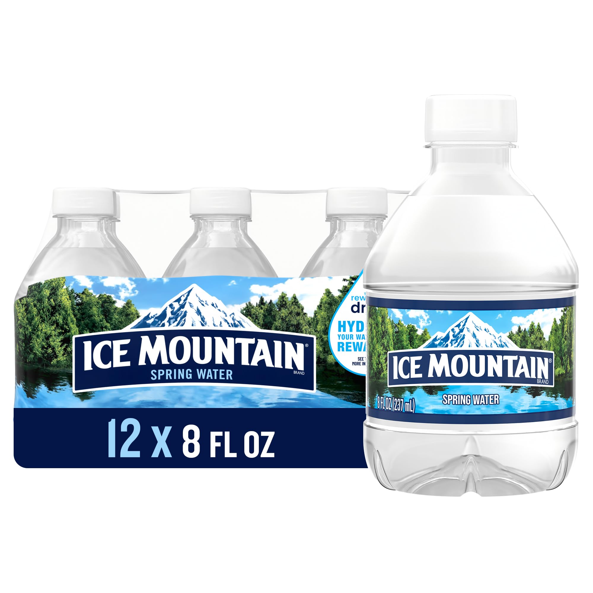 Ice Mountain 100% Natural Spring Water, 8 fl. oz. (12 Pack)