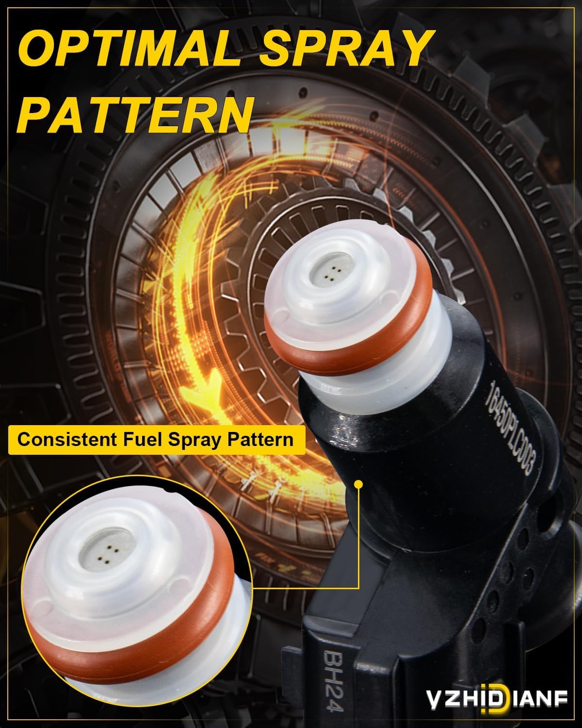 16450PLC003 Fuel Injectors Fits For:-Honda Civic lx, dx, hx 2001-2005, Civic 2004-2005 value package 1.7L L4, OE# 16450PLD004, FJ338 (4 Pack)