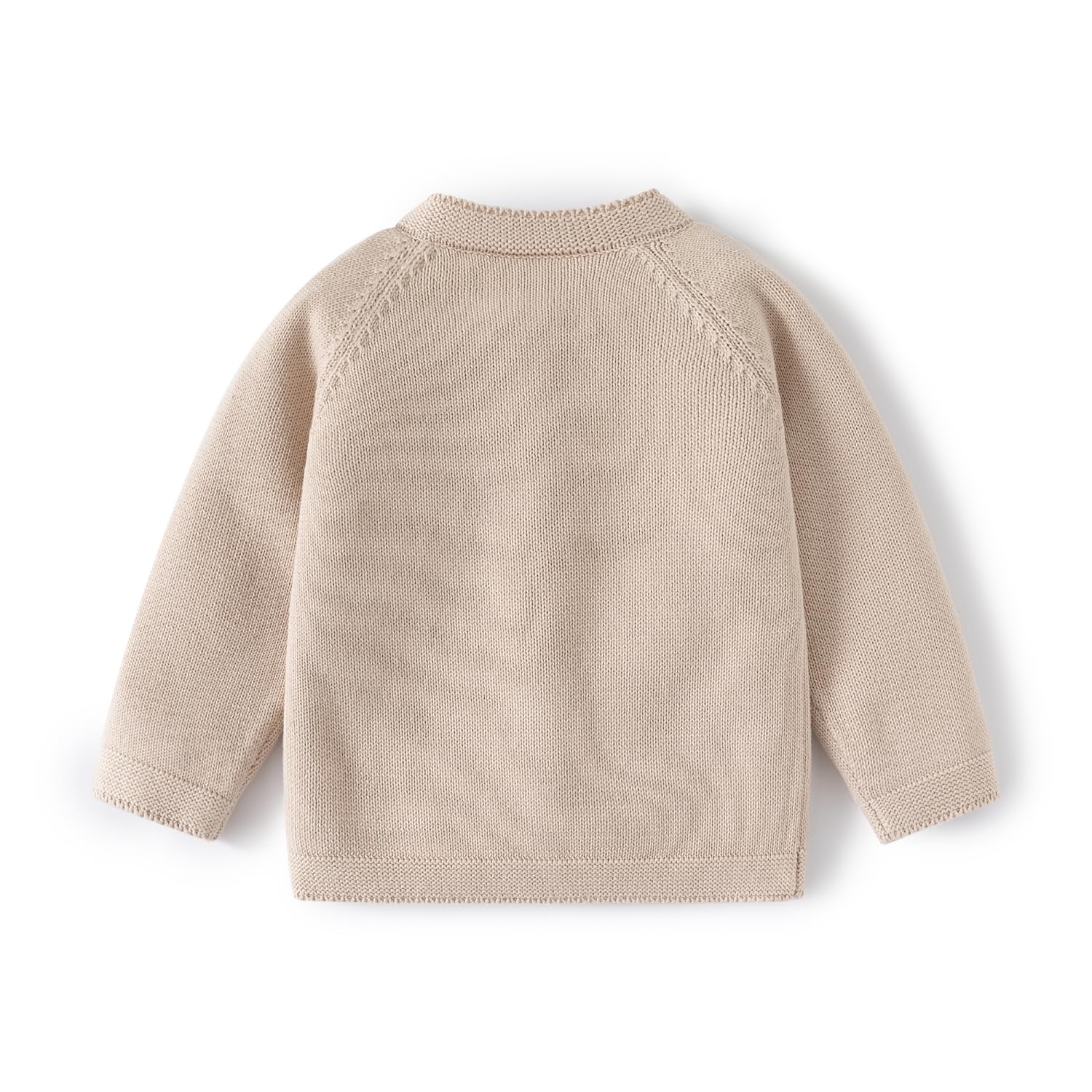 DaZhangGui Baby Girl Knit Cardigan Sweater with Mushroom Embroidery, Toddler Boy Cotton Top (US, Age, 1 Year, 2 Years, M-Beige)