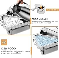 Vista 7 de Happygrill Juego de 2 platos para rozar de 9 cuartos de galón de acero inoxidable de alta calidad