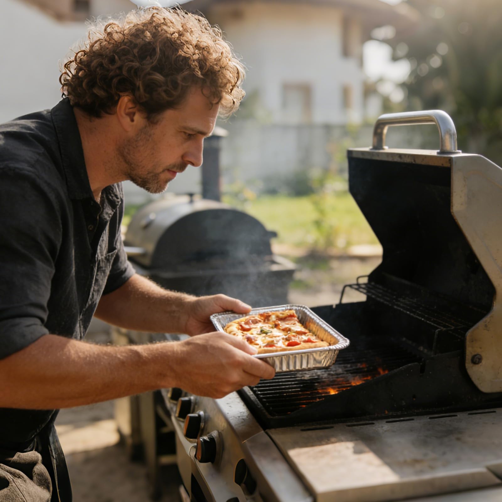 Barquettes en aluminium pour barbecue 600 ml résistantes à la chaleur réutilisables avec couvercle