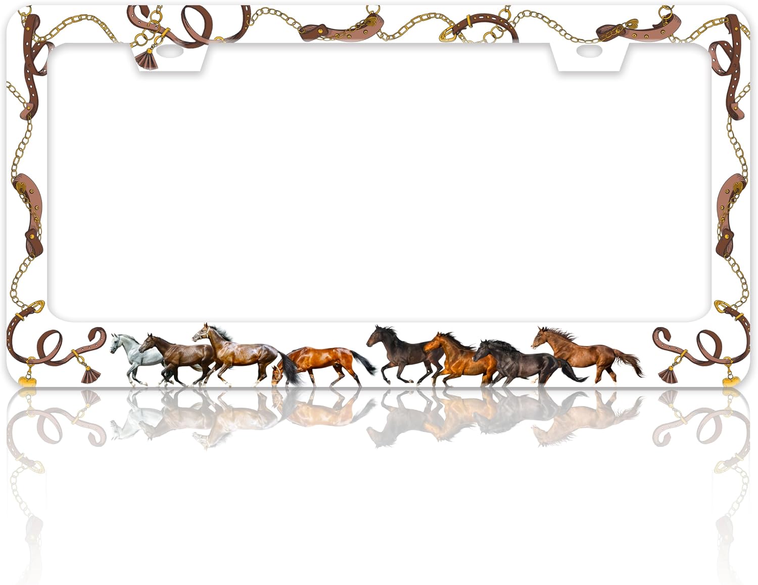 Horse License Plate Frame Animal Stainless Steel License Plate Holder