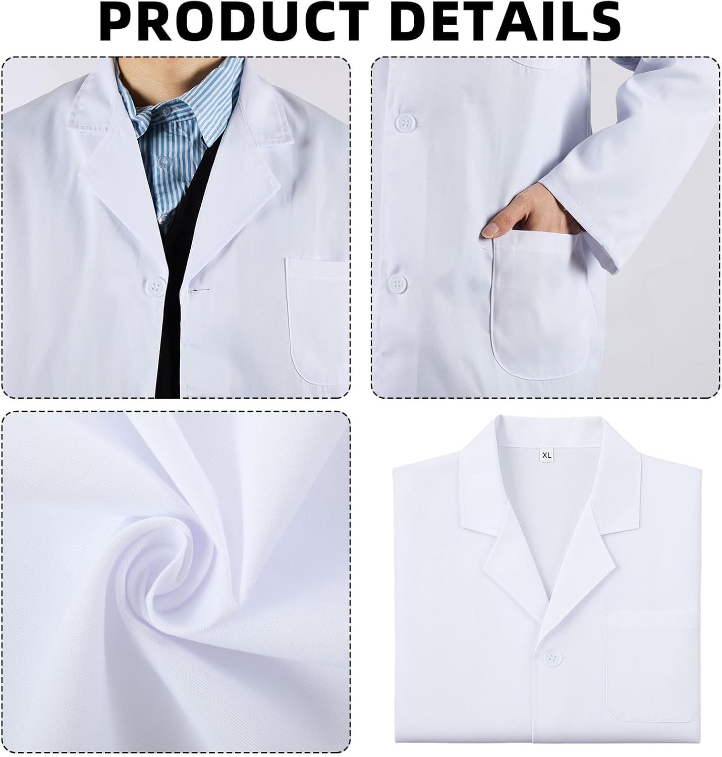 2 Pcs Lab Coat and Goggles Costume Set Halloween Cosplay