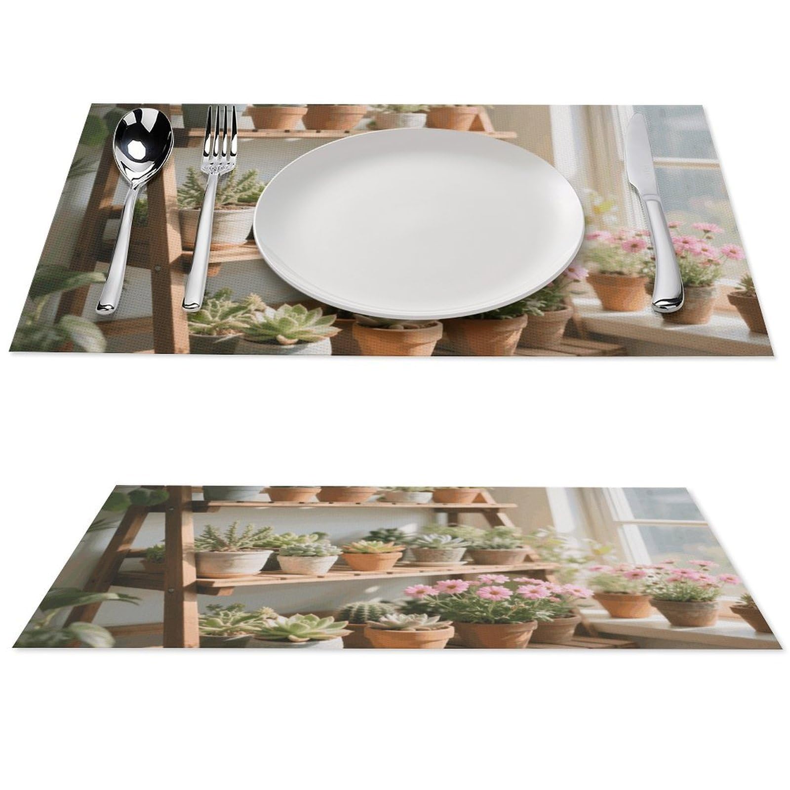 Lot sets de table PVC lavables antidérapants pour table rectangulaire cuisine
