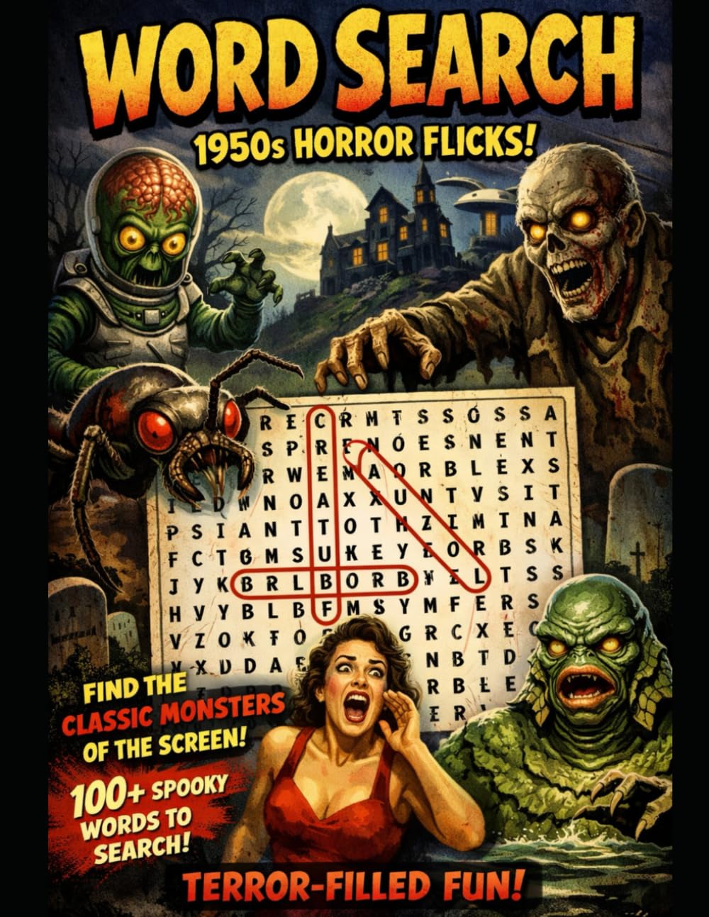 1950's Horror Movie Word Search