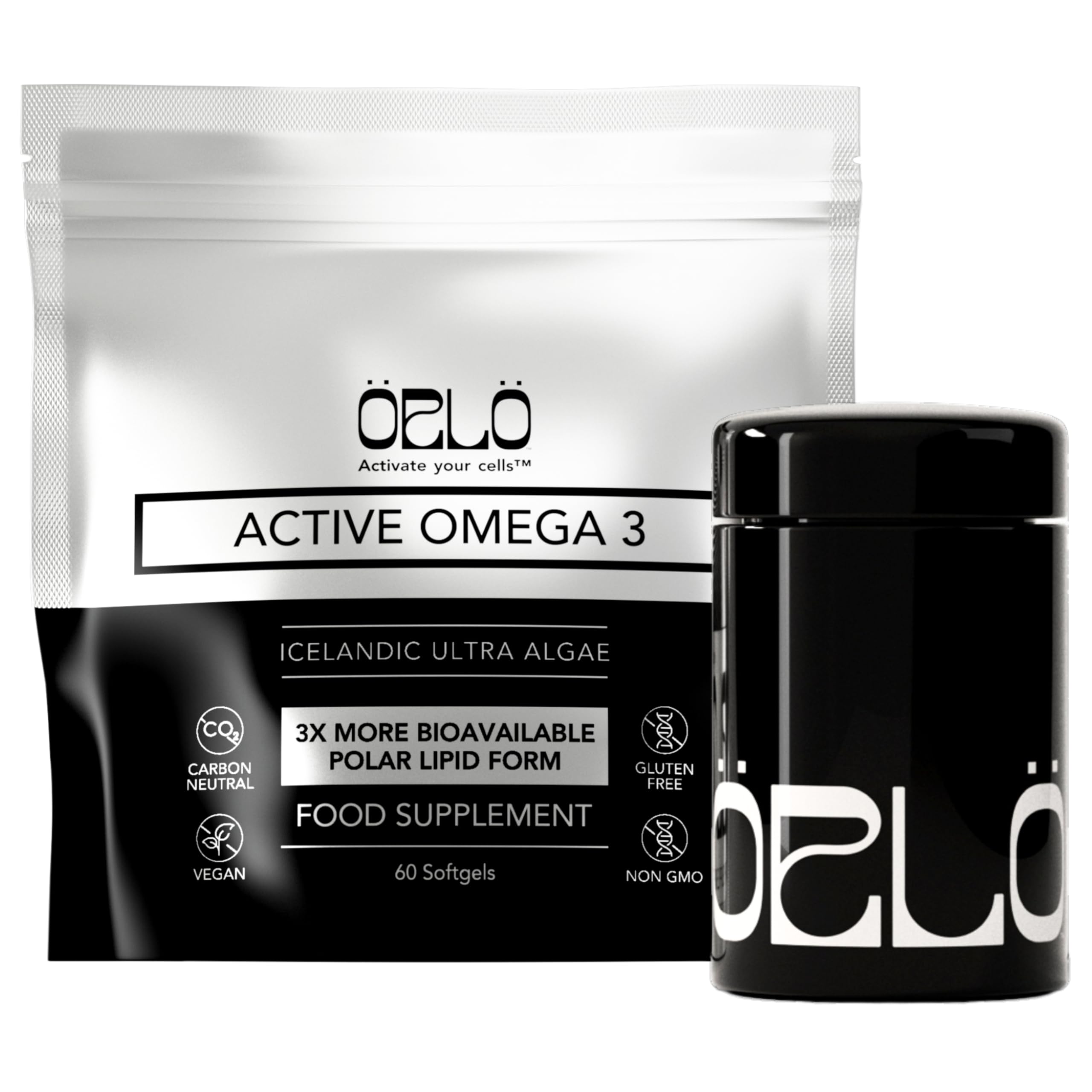 ORLO Omega 3 – Vegan Omega 3 Supplement (EPA & DHA) – Omega-3 Fish Oil & Krill Alternative – Plant-Based Omega-3s from Algae Oil – Brain & Heart Support (60 Mini Burpless Softgels Kit)