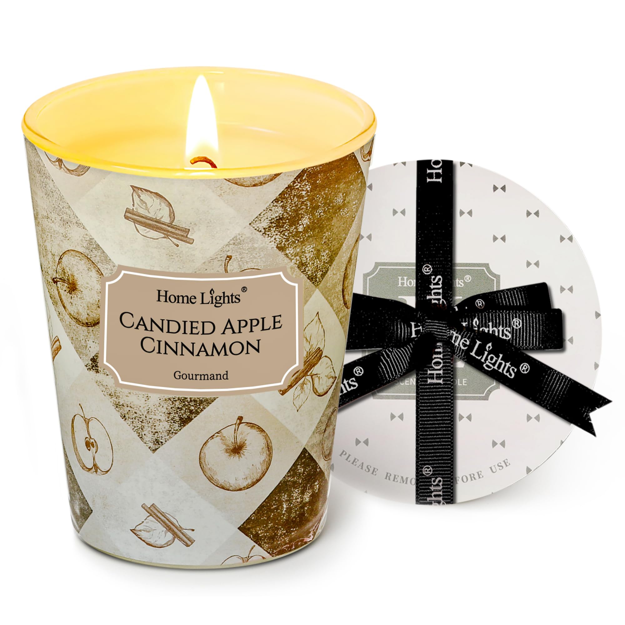 HomeLights Large Jar Candle | 1-Wick Long-Lasting Scented Candles for Home, Rustic Modern Gifts for Women & Men, Candied