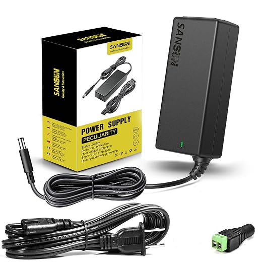 12V 5A Power Supply, AC 120V to DC12V 5.5x2.1mm Jack Converter, 12 Volt LED Driver 60W Adapter Transformer for Strip Lights, Surveillance Cameras, External HDD, Monitor, CCTV (Pack of 1)