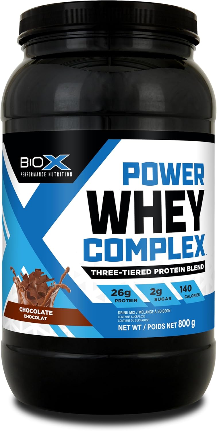 BioX Power Whey Complex | High Protein 100% Pure Whey Protein Powder | 26g Protein with Whey Concentrate, Whey Isolate, Hydrolyzed Whey | 23 Servings, 1.8LB (Chocolate)