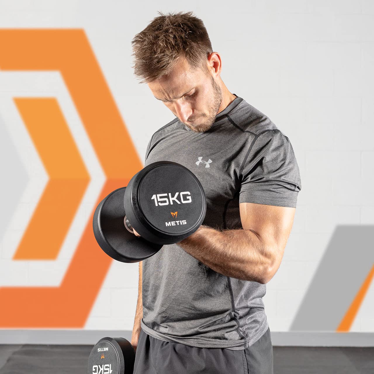 METIS Pro Commercial Gym Hantle - para hantli do siłowni komercyjnej i domowej | sprzęt do treningu siłowego | hantle na sprzęt gimnastyczny dostępne w parach (25 kg para)