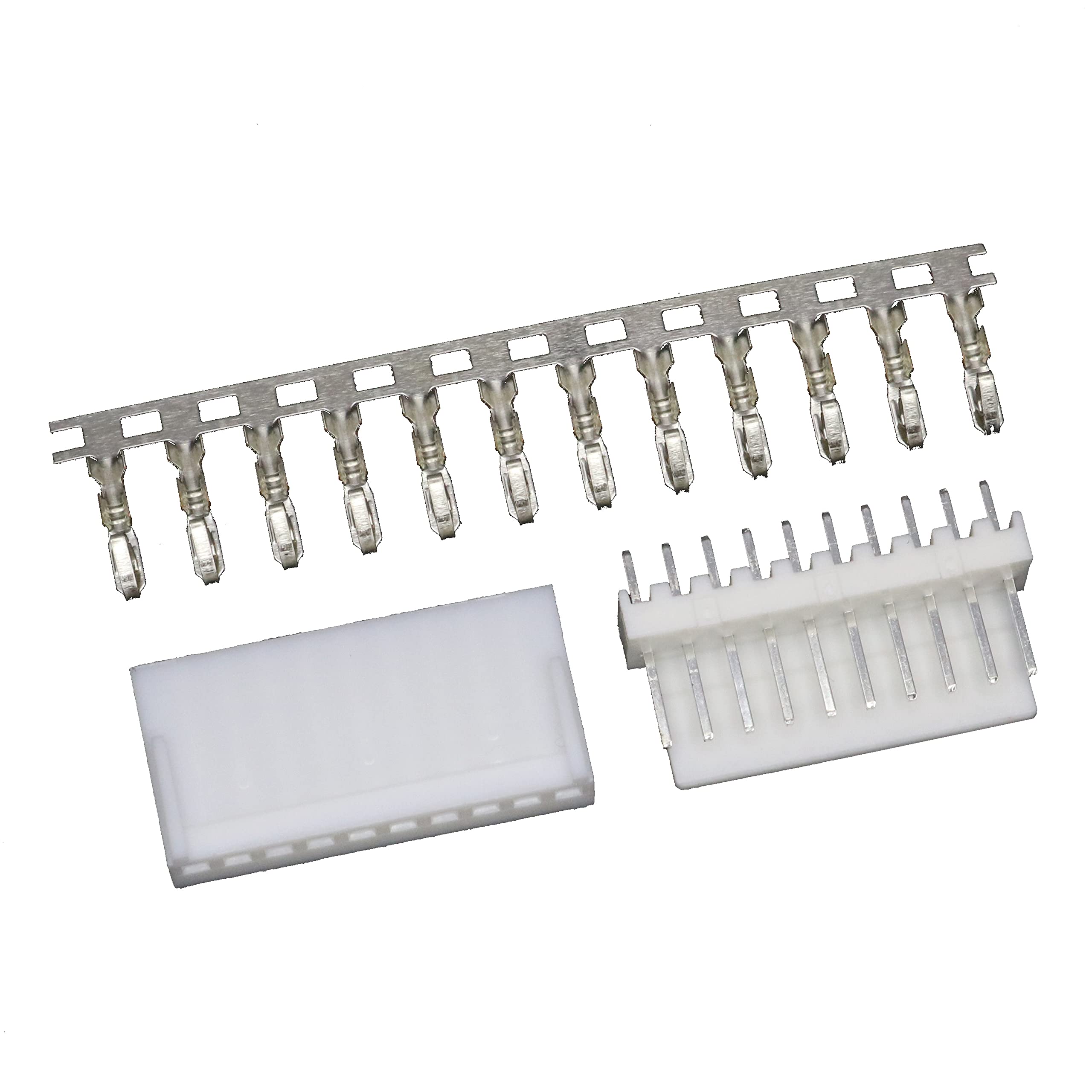 2510 2.54mm 10-pin Board-to-Wire Crimp Connector Plug + PCB Socket + Crimps, Pack of 10 Compatible With Molex KK 254 / Molex 5051