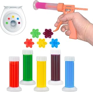 Automatic Stick-On Flower Toilet Bowl Gel Stamp Cleaner - 75 Count with 5 Fresh Scents, Long-Lasting Stain Remover & Fragrance Air Freshener