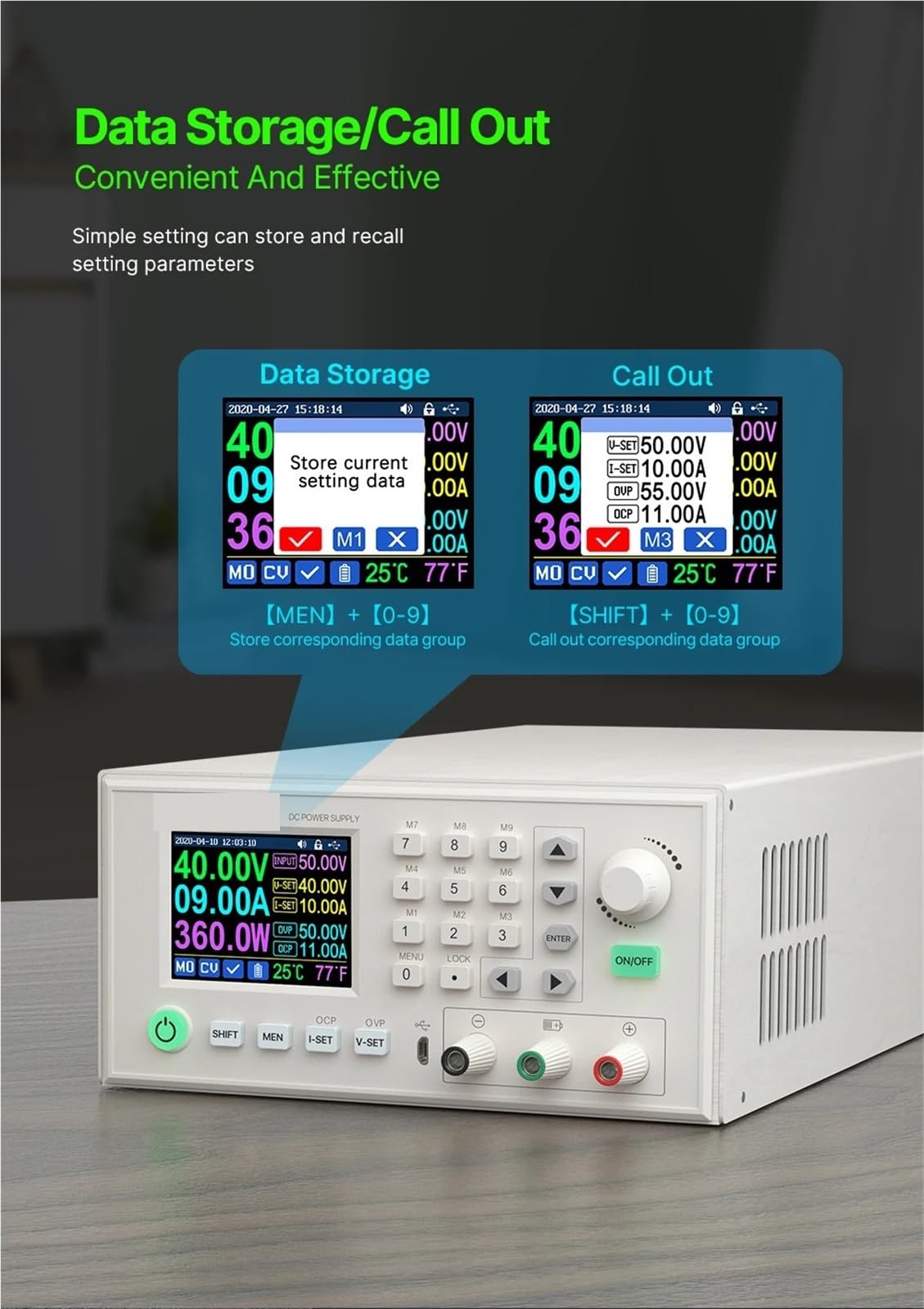 Labornetzteil RD6024 Komplettes Set USB Digital Control AC/DC Einstellbares Tischnetzteil mit Akkuladung(1500w preamp)