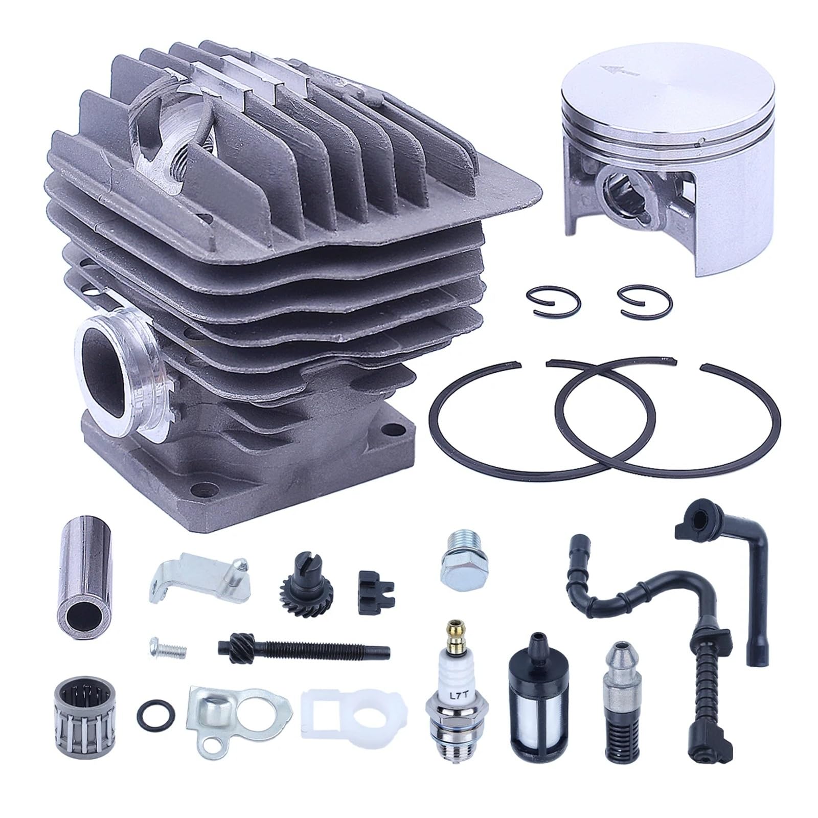 Kit de pistón de Cilindro de 52 mm for MS460 046, Filtro de Aceite, ajustador de Cadena, Accesorios for Motor de Motosierra de 2 Tiempos