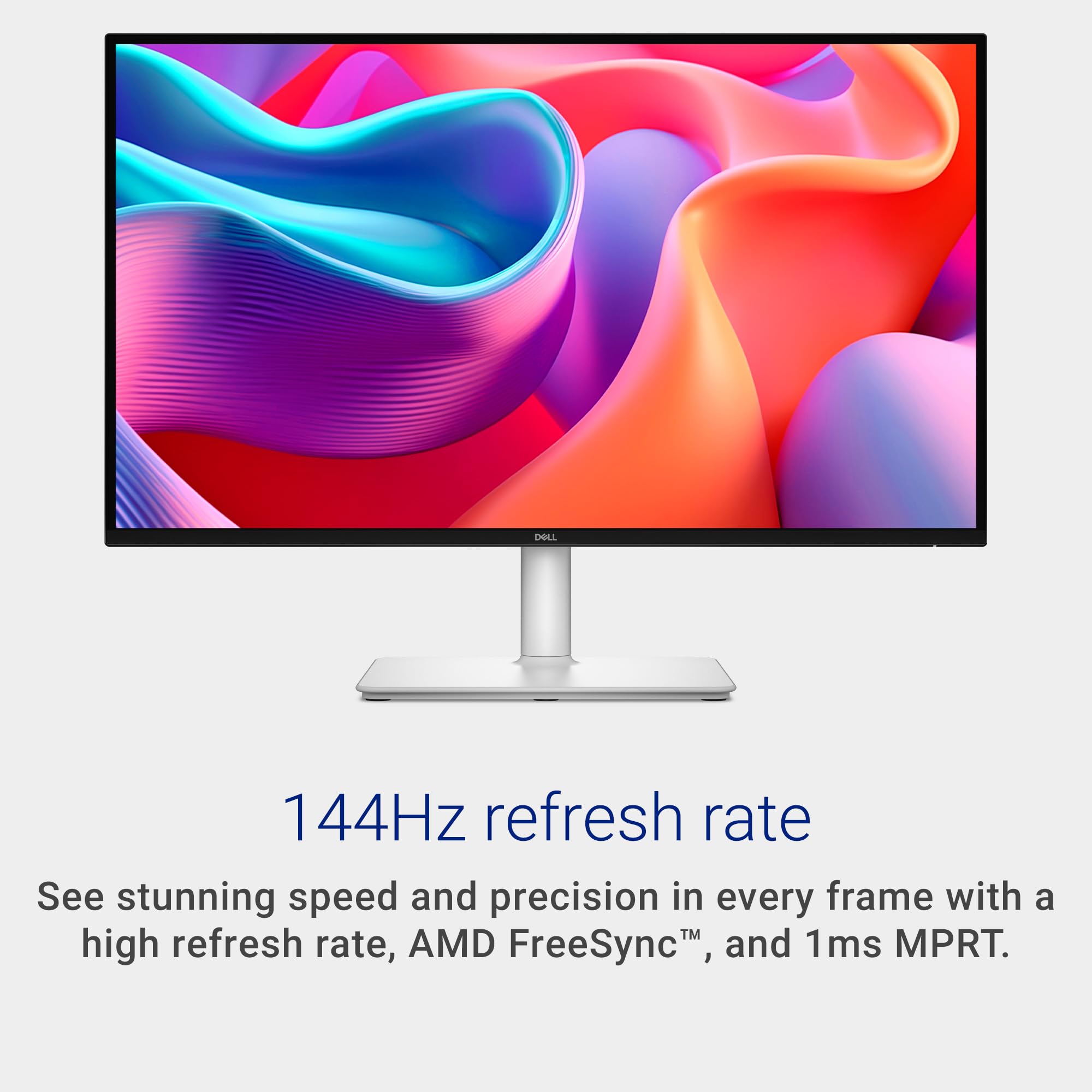 Dell Dell 27 Plus USB-C Monitor - S2725DC, QHD (2560x1440), 144Hz, IPS, 1ms MPRT, AMD FreeSync, 99% sRGB, Height Adjust, Built-in Speakers, 2 USB-C, DisplayPort, HDMI, 2 USB-A, 3 Year Warranty, White in use