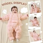 AiWMGL Maillot de neige Nouveau-né Filles Garçons Maillot à capuche Romper Vêtements d'hiver Manteau chaud Ours Outfit Outwear Onesie Toddler