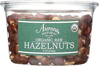 Aurora Products Organic Hazelnuts 9oz - Fresh Packed, Kosher Certified, Preservative-Free Nuts from Turkey