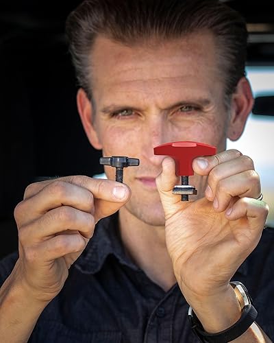 Miniatura 144 de GPCA juego de 6 tornillos estriados de cabeza resistente, de fácil liberación, con tuercas, arandelas y anillos para sujeción para Jeep Wrangler YJ