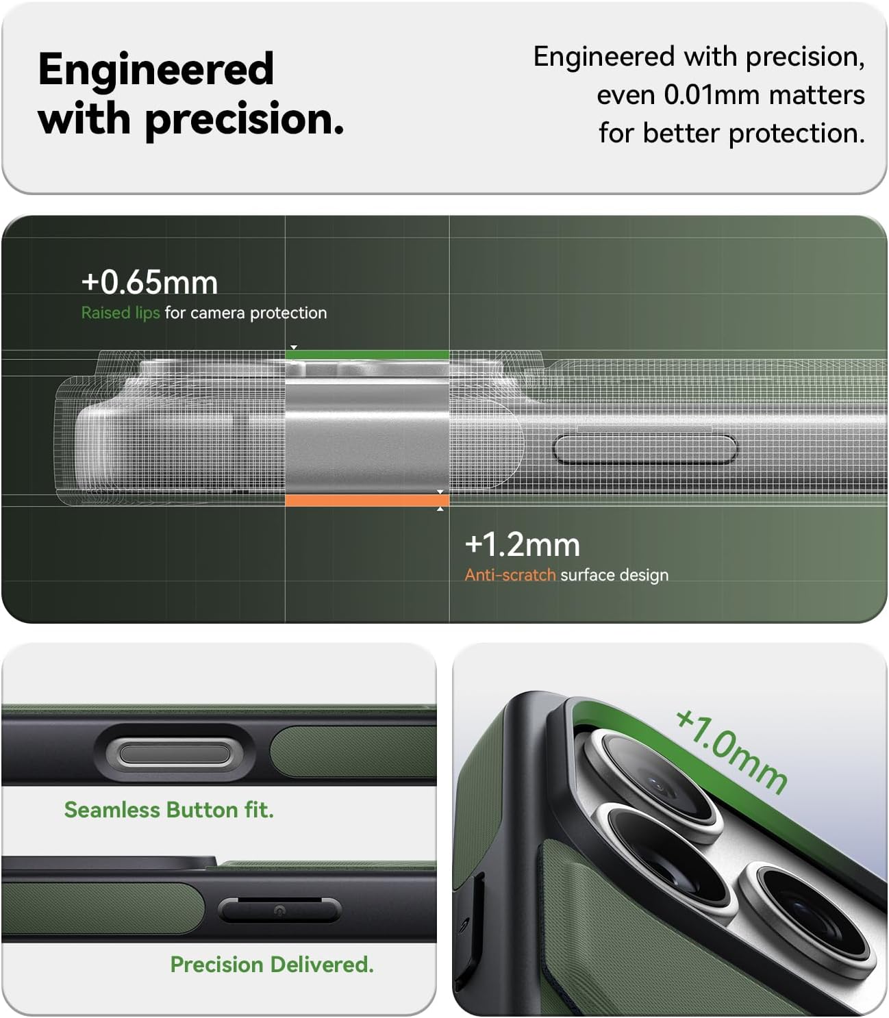 X Fold Stand for iPhone 17 Pro Case Compatible with MagSafe [Nano TechWoven] [16FT Military Grade Protection] Shockproof Anti-Slip, Slim for 17 Pro Case with Stand 6.3" - Green