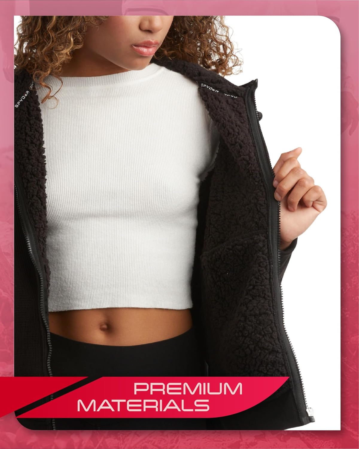 Spyder Womens Sherpa Fleece Jacket - Heavyweight Waffle Knit Hoodies for Women Warm Thermal Zip Up Womens Sweatshirt - Image 2