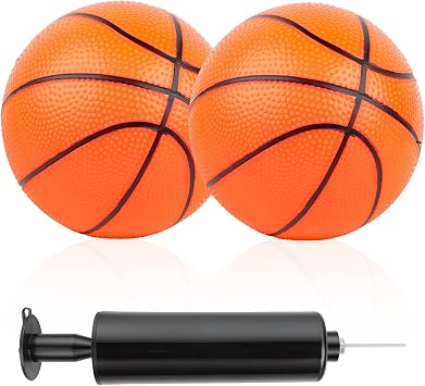 2 PCS Repalcement Basketballs for Fisher Price, 6" Soft Mini Basketball with Pump Needle, Lightweight Soft Basketball Indoor, Ideal for Mini Hoop, Outdoor & Indoor Play