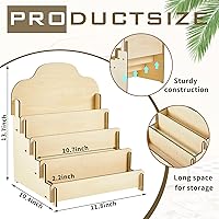 Vista 3 de Barydat Soporte de Exhibición Grande para Tarjetas de Felicitación, Soporte de Madera Escalonado para Postales, Folletos, Fotos, Joyas, Aperitivos