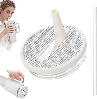 SAVORI Tumbler Flip Straw Lid Replacement fit for Stanley Quencher H2.0, Rhinestone 30 oz Leak Proof Lid for Stanley Tumbler, Non Spill Lids for Stanley Cup