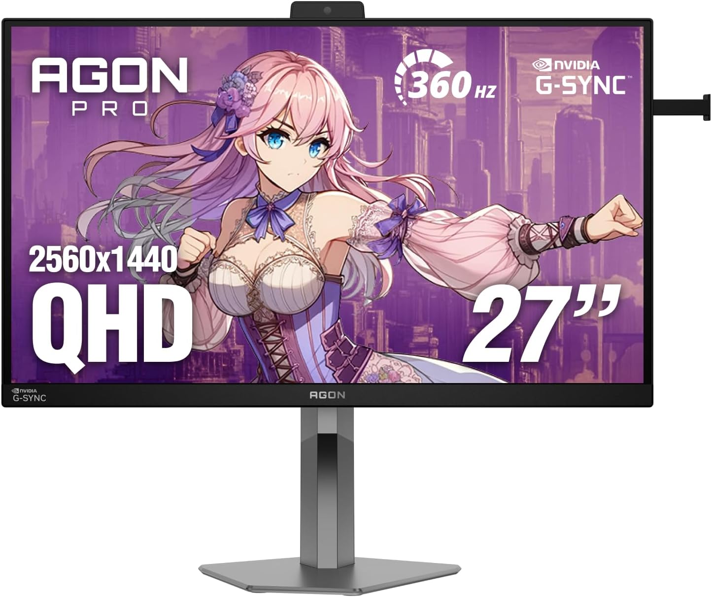 AOC Q27G3XMN 27" QHD Gaming Monitor, 2560x1440, Mini LED, 180Hz 1ms GtG, HDR 1000, sRGB137.5%, HDMI 2.0 x 1, DisplayPort 1.4 x1, Adaptive Sync, 3-Year Zero-Bright-dot