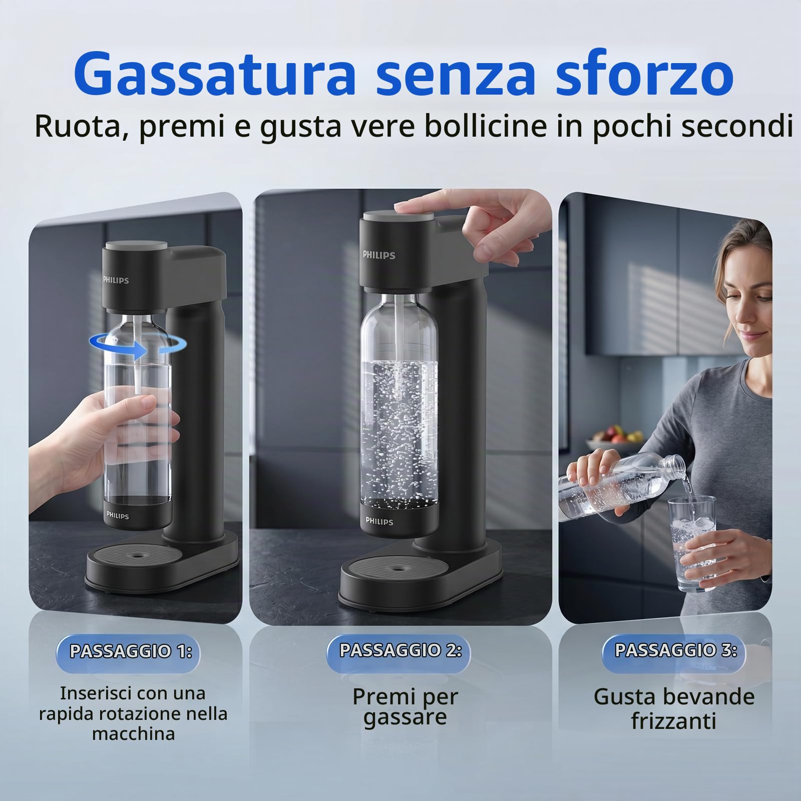 Philips Creatore di acqua frizzante e macchina di flusso di soda