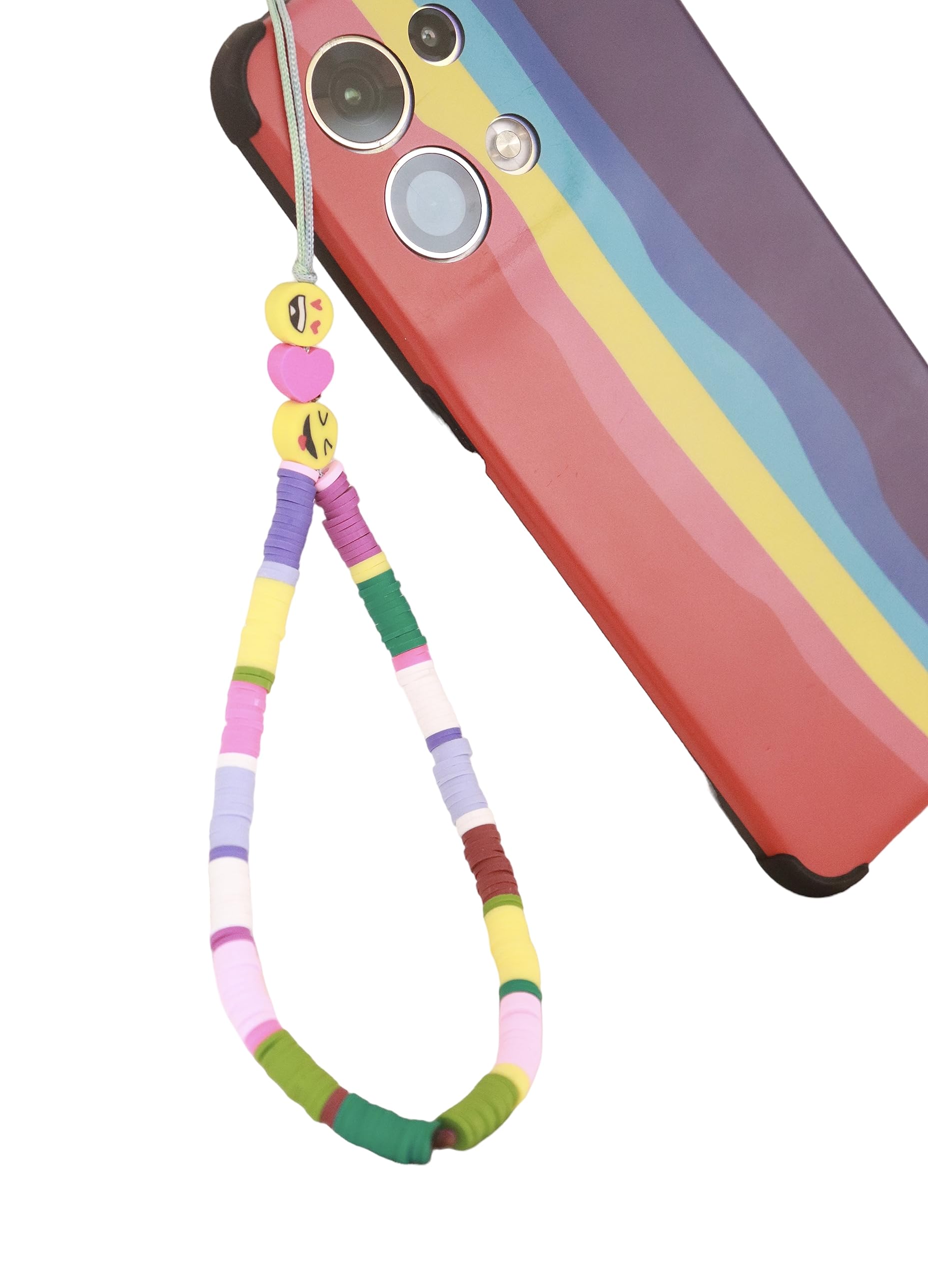Stylish White Libea Pearls and Colorful Beaded Phone Charm-image-11