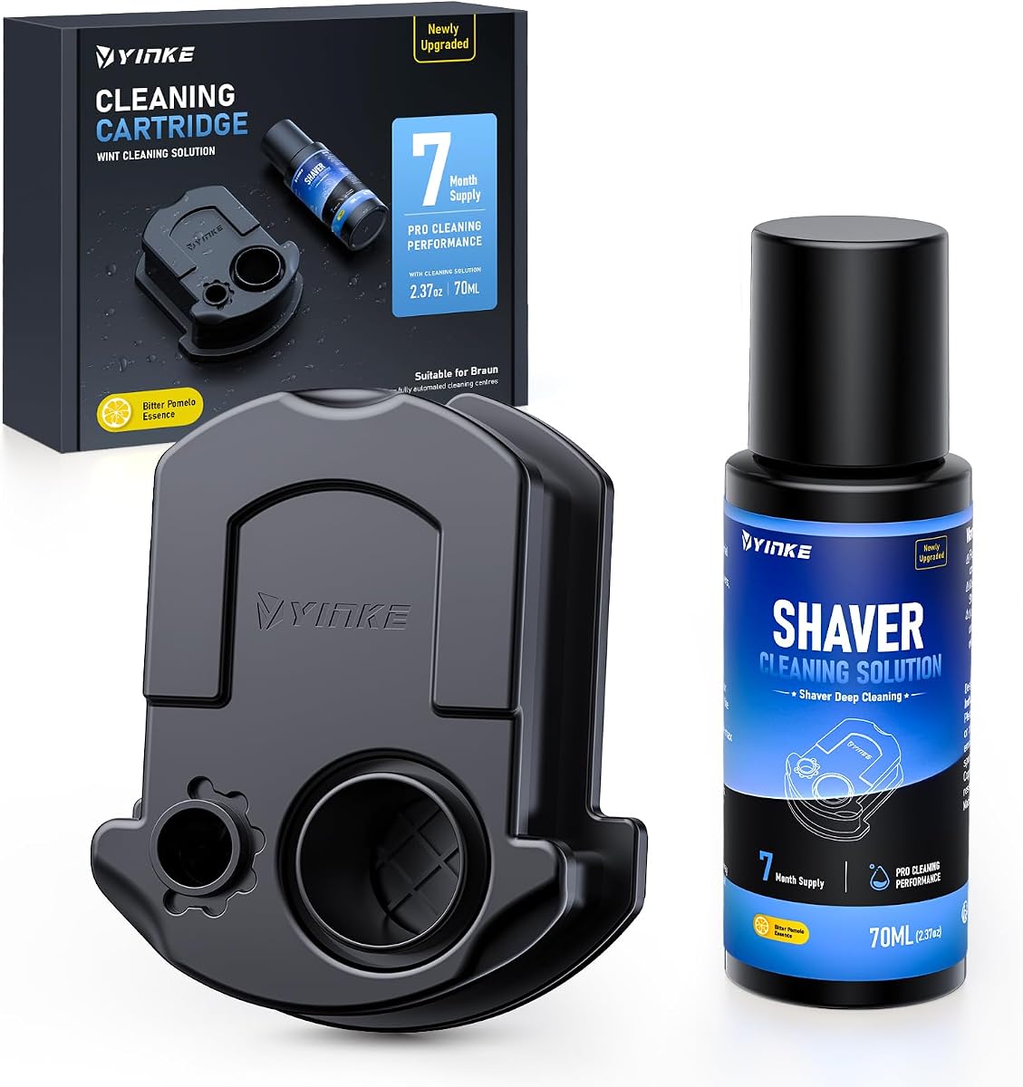 Reusable Refill Cartridge Kit Compatible with Braun CCR Clean & Renew, 70ml | 7-Month Supply, Eco-Friendly Reusable Design, Gentle Hygienic Cleaning for Braun Clean&Charge Systems