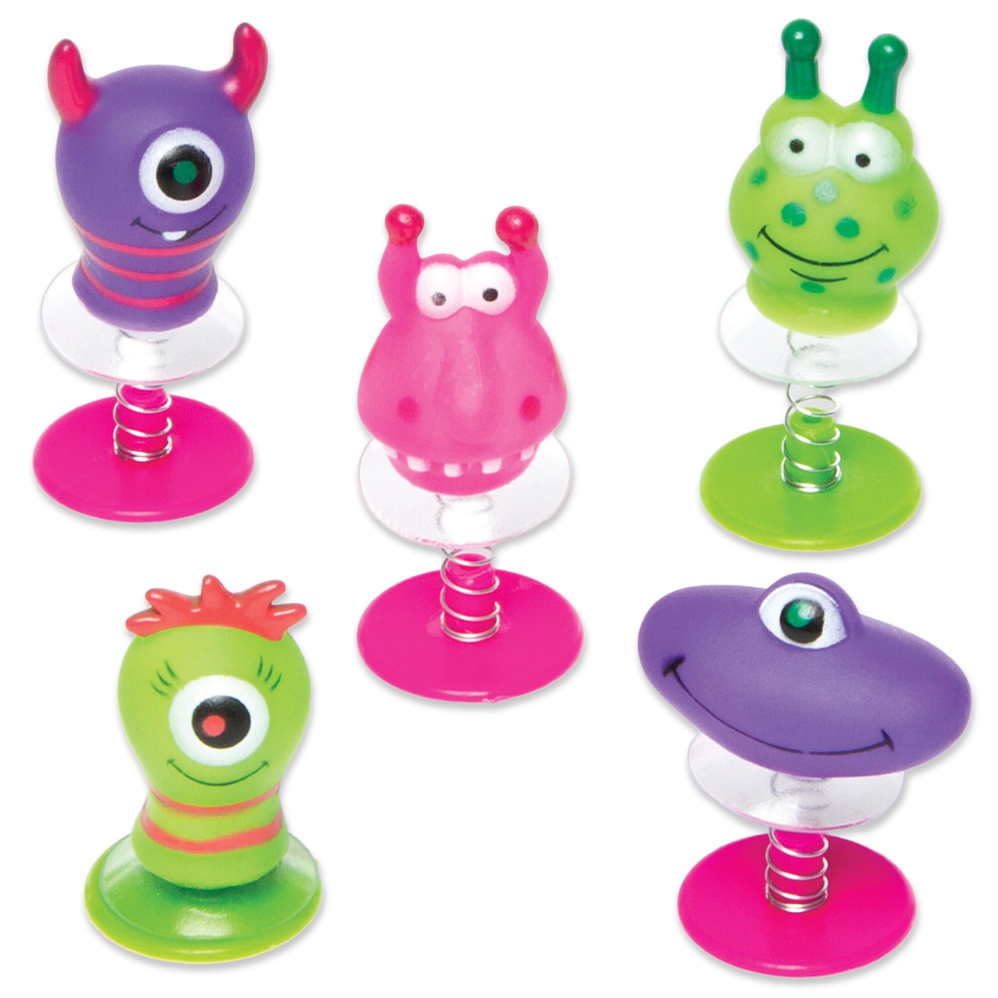 Baker Ross P355 Monster Jump Ups - Pack of 6, 5.5cm, Jumping Toys, Party Bag Fillers, Pocket Money Toys, Party Prizes