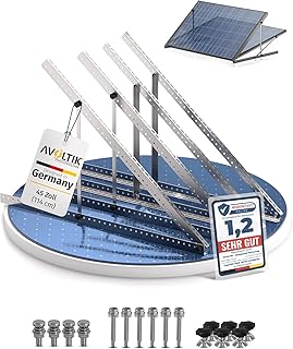 Balkonkraftwerk Halterung im 2er Set (bis 114cm) I Halterung für 2 Solarpanel-Module I Verstellbar von 0-90° I Ideal für Dach, Balkon & Boden