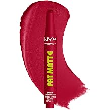 NYX PROFESSIONAL MAKEUP Fat Matte Lipstick, Pigmented, Smoothing, Non-Drying Lip Crayon, Long Lasting Lip Makeup, Vegan & Cruelty Free - Scarlet Snuggles Ruby